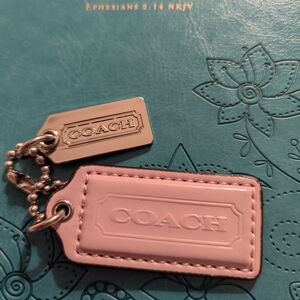 Coach Pink Leather Bag Tag